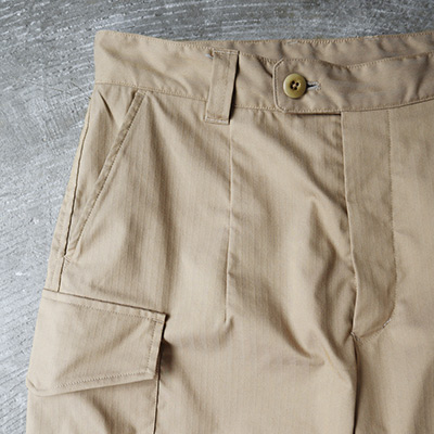 Side Flap-Pocket Cuffed Military Pants