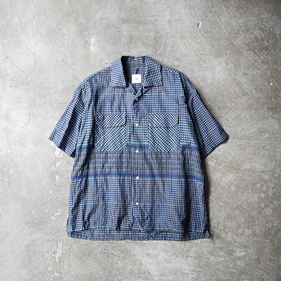 Short Sleeve Round Flap Pocket Baggy Shirt