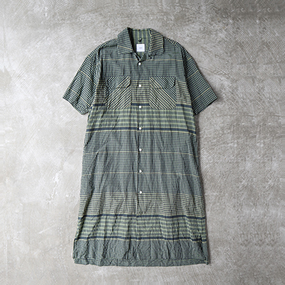 Round Flap Pocket Baggy Shirt Dress (Women's)