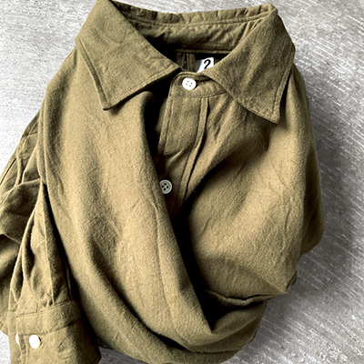 Brushed Cotton Twill Cloth Baggy Fit Shirt
