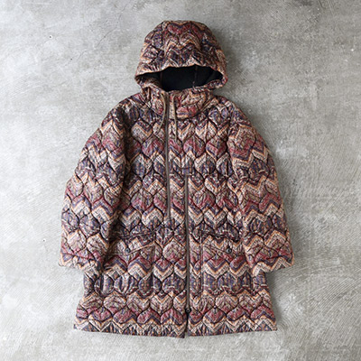 Quilted 2 Line Zip Hooded Coat