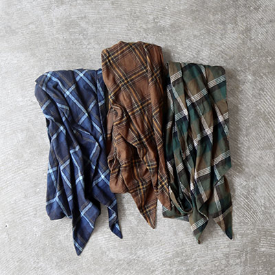 Brushed Cotton Dark Tone Plaid Cloth