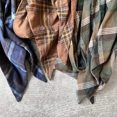 Brushed Cotton Dark Tone Plaid Cloth