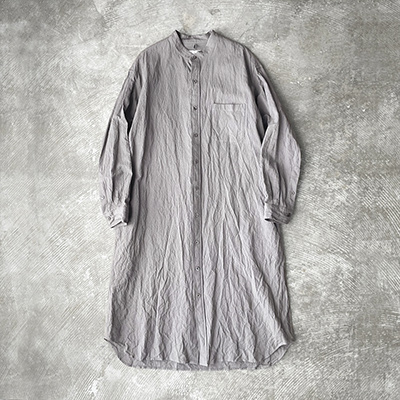 Baggy Fit Band Collar Shirt Dress