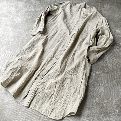 Baggy Fit Band Collar Shirt Dress