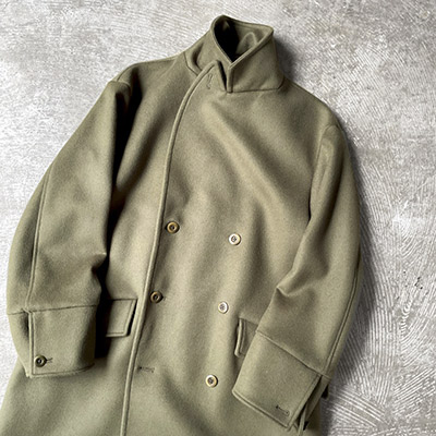 Double Breasted Slant Flap Pocket Coat