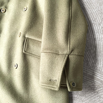 Double Breasted Slant Flap Pocket Coat