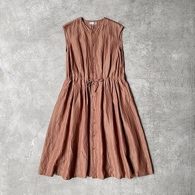 Sleeveless Drawstring Gather Dress