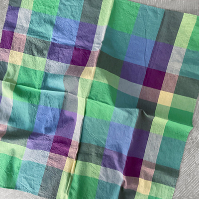 Multicolor Block Plaid Cotton Cloth