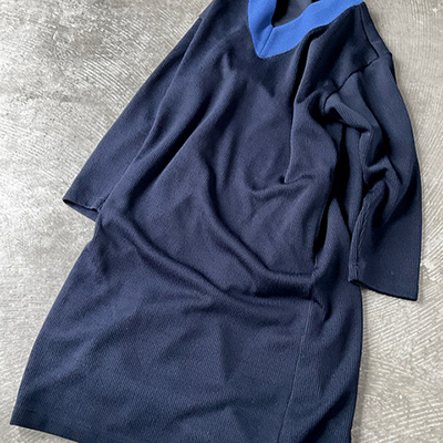 Colored V-color-neck Dress
