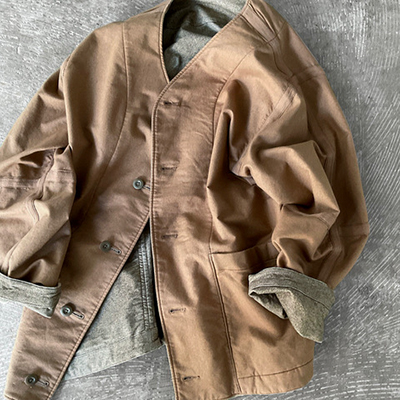 Reversible Seam Taping Collarless Jacket