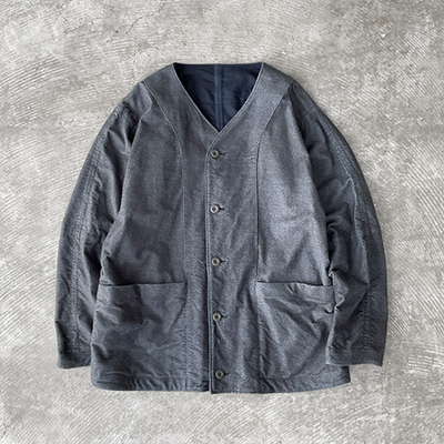 Reversible Seam Taping Collarless Jacket