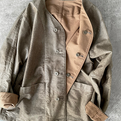 Reversible Seam Taping Collarless Jacket