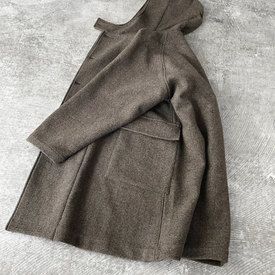 Raglan Sleeve Hooded Easy Coat