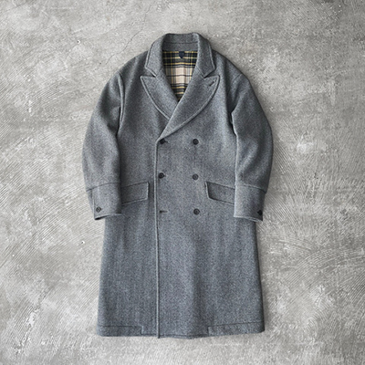 Double Breasted Slant Flap Pocket Coat