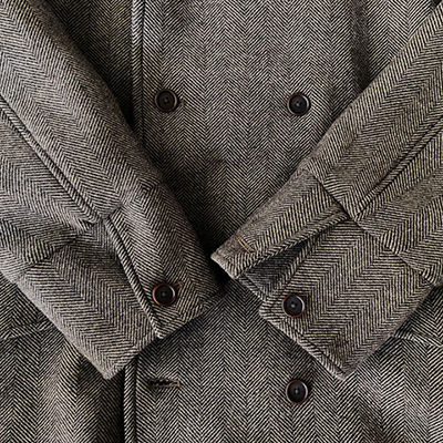 Double Breasted Slant Flap Pocket Coat