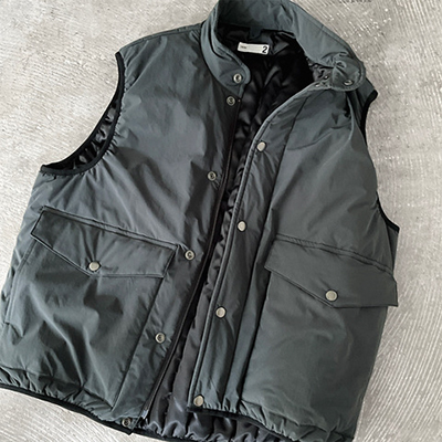 Padded Zip & Fly Front High Neck Vest