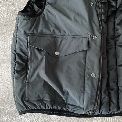 Padded Zip & Fly Front High Neck Vest