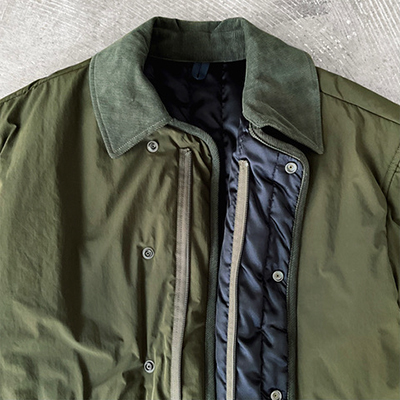 Padded Zip & Fly Front Coat