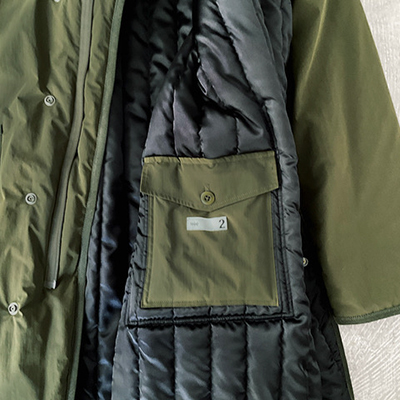 Padded Zip & Fly Front Coat