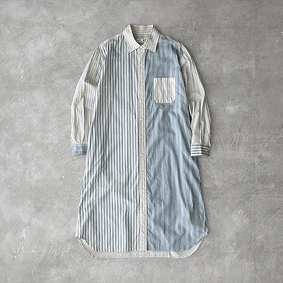Crazy Comb. Baggy Fit Shirt Dress