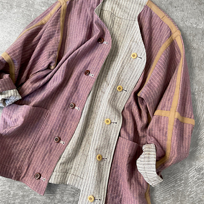 Reversible Seam Taping Collarless Jacket