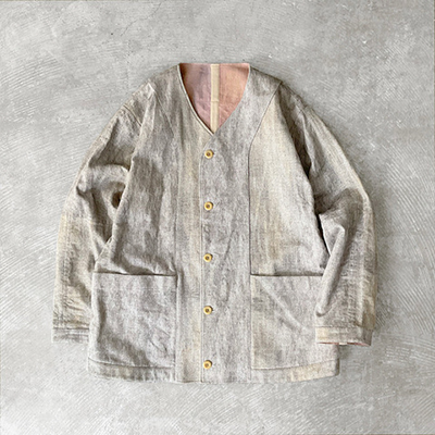 Reversible Seam Taping Collarless Jacket