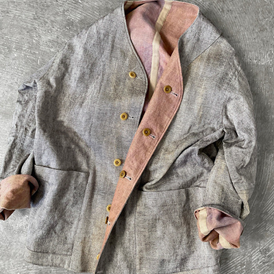 Reversible Seam Taping Collarless Jacket