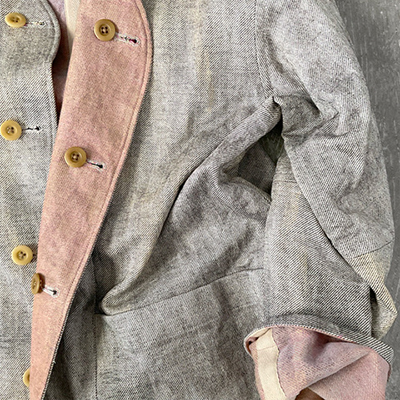 Reversible Seam Taping Collarless Jacket