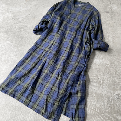 Stand Collar Caftan Shirt Dress