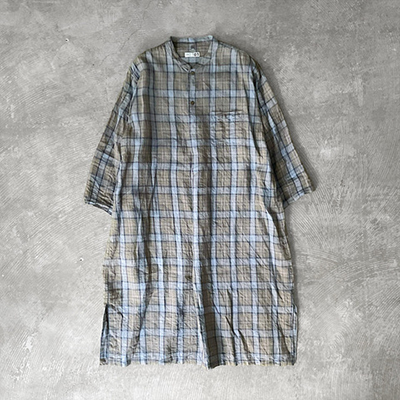 Stand Collar Caftan Shirt Dress