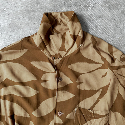 Open Collar Short Sleeve Shirt