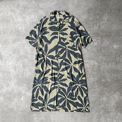 Open Collar Short Sleeve Shirt Dress