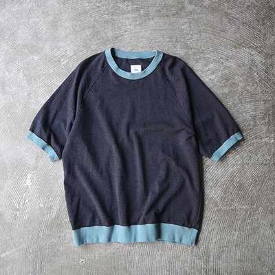 Color Block Raglan Short Sleeve Sweat Shirt
